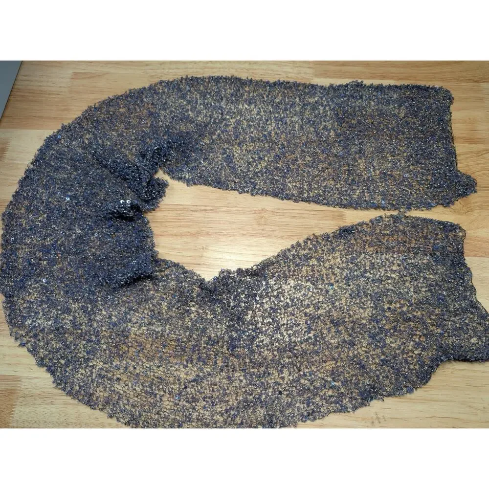 Renaissance‎ Chain Mail Blue Sequined Scarf European Weave 72 In X 8 In
